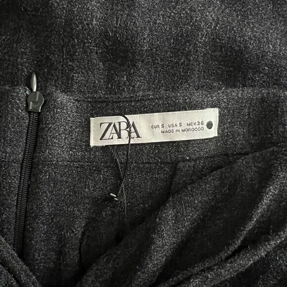 Zara - NWOT Knotted Gray Knit Skirt Sz Small - Picture 7 of 7